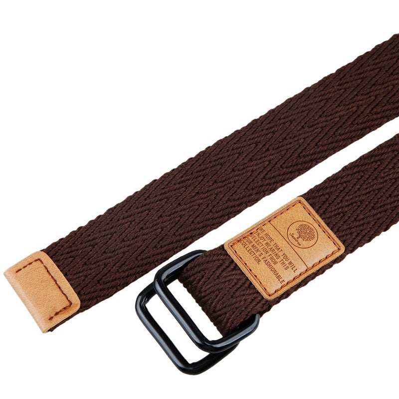 moonsix Canvas Web Belts for Men, Military Style D-ring Buckle Men's Belt, Brown 2 - Image 3